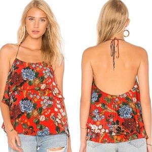 Alice + Olivia Halter Style Floral Print Top M NWT